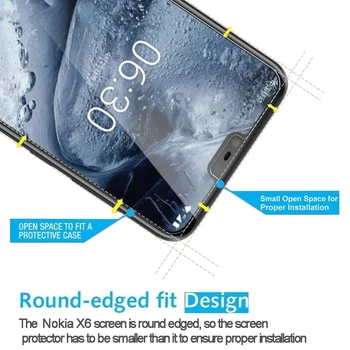 2vnt 9H grūdintas stiklas nokia x6 nokia 6.1 apsauginė plėvelė telefono screen protector 