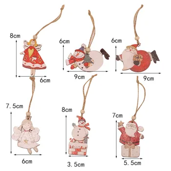 2vnt Animacinių filmų Mediniai Skraidymas Santa Claus ir Kalėdų Pakabukas Kalėdų Medžio Kabantys Papuošalai vitrinos Šalis Dekoro Vaikų Žaislas