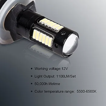 2vnt Aukštos Kokybės 880 881 H27 LED Rūko žibintų Lemputės Pakeitimas Automobilių Foglight 12V Balta Gintaro Dieniniai Žibintai DRL Žibintai