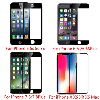 2vnt Grūdintas Stiklas iPhone Xs Max X XR 5 5S 6 6S Plius 7 8 Plius Screen Protector, iPhone 11 12 Pro Max 12 mini SE 2020 m.