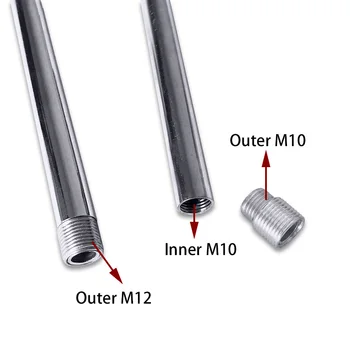 2vnt M10 M12 išorės dantų adapteris varžtas bauda dantų tuščiavidurio vamzdelio geležies srieginių vamzdžių visą danties Išorinis varžtas M12 į Kosminę M10