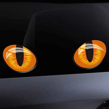 2VNT Mielas Modeliavimas Katės Akis 3D Automobilių Lipdukai galinio vaizdo Veidrodis Automobilių Lipdukas Aksesuarai, Automobilis, Galvos Dangtelis, Windows Apdaila