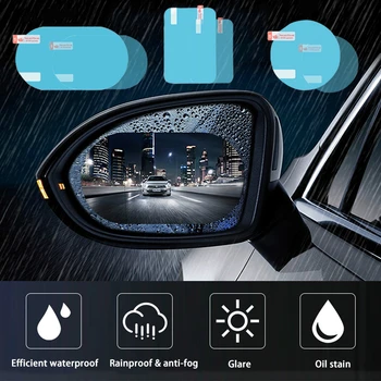 2VNT Rainproof Automobilio galinio vaizdo Veidrodis Lipdukas Anti-rūko, Langų Folijos, Aišku, Apsauginės Plėvelės, Lietaus apsauga Vandeniui Auto Automobilių Lipdukai