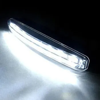 2VNT/Set Automobilių Šviesos 8 LED DRL Automobilio Automatinis Šviesos Šaltinis Rūko Vairavimo Vasaros Dienos Veikia Šviesos diodų (LED) Balta Žibintas