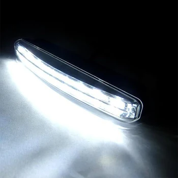 2x Automobilio LED Signalo Lemputė DRL Darbo Rūko žibintai dieninės Šviesos Auto Asamblėjos Optikos Super Bright White Išorės 12V 8LED
