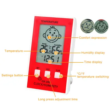 3 1. Skaitmeninis Laikrodis, Temperatūra Drėgmėmačiu Logger Metrų Thermometre Higrometre Patalpų Termometras Kūdikiui Kambario/ Vonios kambarys