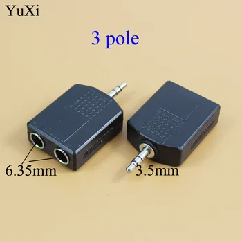 3.5 mm/6.35 Moteris 2 RCA Male F/M arba M/F Male Jack 2 Dual RCA Female Kištuko AV Stereo Audio Adapteris Y Plug Splitter Jungtis