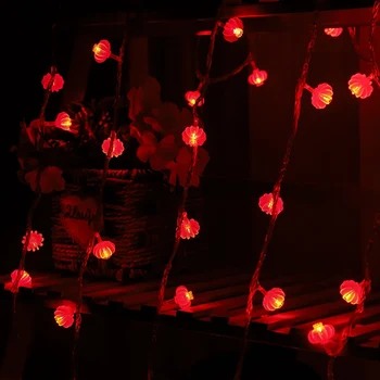 3/6M Fu Raudonųjų Žibintų Kinijos Mazgas LED String Žibintai su baterijomis, Kinų Vestuvių Papuošalai Kinų naujieji Metai Apdaila 2021