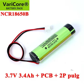 3.7 V 3.4 Ah 18650 NCR18650B 3400mAh Li-lon baterija su PCB +2P pulg, Elektriniai žaislai Nagų lempa baterijos