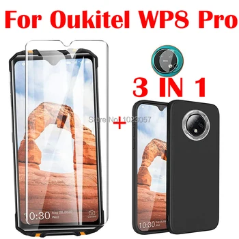 3-in-1 Atveju Fotoaparatas Grūdinto Stiklo OUKITEL WP8 Pro NFC ScreenProtector Stiklo OUKITEL WP8 Pro 6.49 colių 2.5 D Stiklas