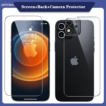 3-in-1 Grūdintas Stiklas iPhone 12 11 Pro Max Screen Protector Baxk Stiklo Ant iPhone11 12 Pro Max Fotoaparato Objektyvo Stiklo Plėvelės