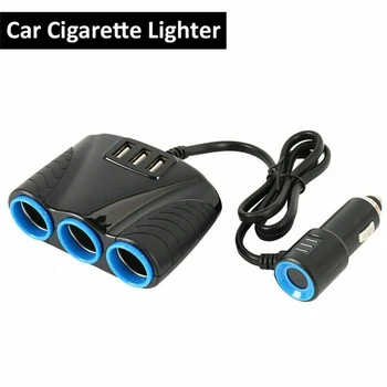 3 USB 3 Taip 3.1 Mėlyna Led Automobilio Cigarečių Degiklio Lizdo Splitter Hub Power Adapter 12V-24V, Skirtą 