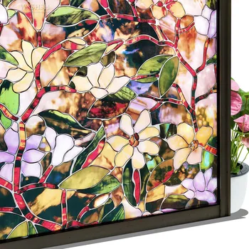 30*100 Cm saugos dekoratyvinis langų plėvelės,pvc statinis kabintis tamsintas privatumo apsaugos Šilumos izoliacija stiklo lipdukai,magnolija