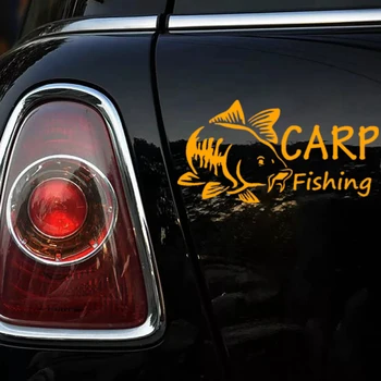 30041# juokinga KARPIŲ Žvejybos automobilių lipdukas atspindintis vandeniui automobilio lipdukas vinilo lipdukai ant automobilių, sunkvežimių bamperio galinio lango nešiojamas kompiuteris