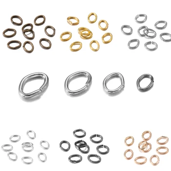 300pcs/daug 7*5 mm, Ovalo formos Split Ring Šuolis Žiedai Jungtis Atidaryti Metalo Žiedų Link Kilpos Apyrankės Karoliai Reikmenys, Papuošalai, 
