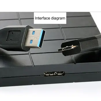 30CM Juoda Mini Nešiojamą USB 3.0 Male A-Micro B Greito Įkrovimo Duomenų Kabelį, Laidą Veda Laidą, Skirtą Išorinį Kietąjį Diską Diskas