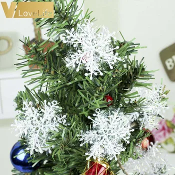 30pcs/daug 11CM Kalėdų Ornamentu Baltos Snaigės Plastiko Kalėdų Sonwflake Medžio Šalis Pakabukas Apdaila