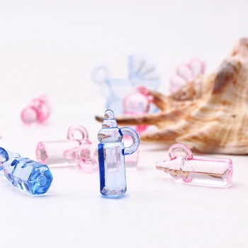 30pcs Pink, Blue Mini Plastiko Šerti, buteliukas Baby Shower Naudai Užpildas Darželio Krikštynos Šalies Naudai Dekoro Pyragas Papuošalai
