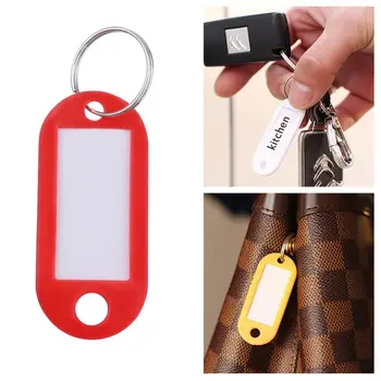 30pcs Įvairių spalvų Plastiko Keychain Raktų Žiedai Bagažo ID Žymeklių Etiketės, Raktų pakabukai Su Vardo Korteles Key Chain paketų prižiūrėtojų raktinę (Atsitiktinė Spalva)