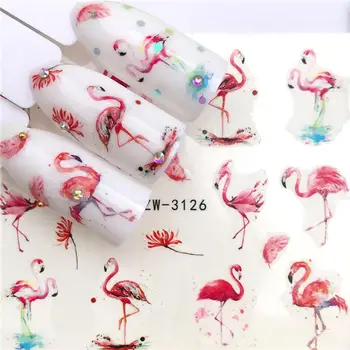 32 Dizaino Flamingo Vaisių/Gėlių Serijos Nagų Vandens Lipdukai Svajonė ChaserPattern Perdavimas Lipdukas Nagų Dailės Apdaila