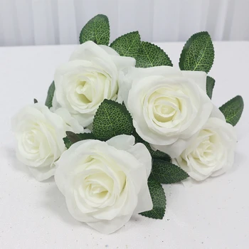 34cm Rose Šilko Dirbtinės Gėlės Maža Puokštė 5 Galvos Netikrą Gėlių Valentino Diena, Vestuvių Dekoravimas, Patalpų Flores 