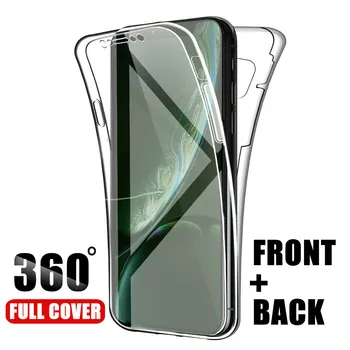 360 Du Kartus Silikoninis Telefono Dėklas Samsung Galaxy S20 Ultra S10 S8 S9 Plus A51 A71 A10 A30 A40 A50 A70 10 Pastaba Pro 9 8 5 Padengti