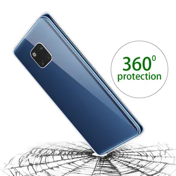 360 Dvigubas Silikono Telefoną Atveju Huawei P40 30 P20 Pro Mate 10 20 P10 P8 Lite 2017 Y5 Y6 Y7 Y9 P smart Plus 2019 Padengti Atvejais
