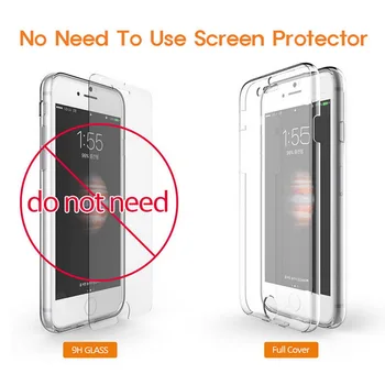 360 Visas Apsauginis Telefono dėklas Skirtas iPhone 12 6 7 8 6S Plius Aišku, pastatytas Screen Protector, iPhone X XR XS Max 5 11 Pro 
