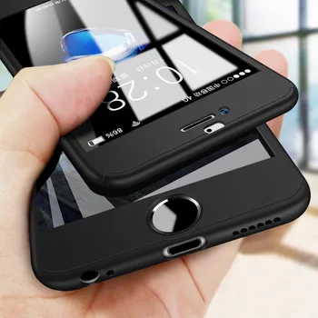 360 Visas Apsaugos Atveju iPhone 11 12 Pro Max SE 2020 Sunku, PC Case For iPhone 7 8 Plus XS Max XR X 6, 6S 5 5S SE Padengti Stiklo