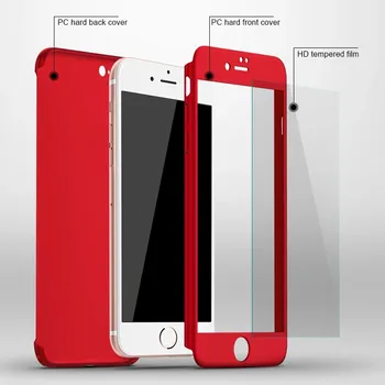 360 Visas Apsaugos Atveju iPhone 11 12 Pro Max SE 2020 Sunku, PC Case For iPhone 7 8 Plus XS Max XR X 6, 6S 5 5S SE Padengti Stiklo
