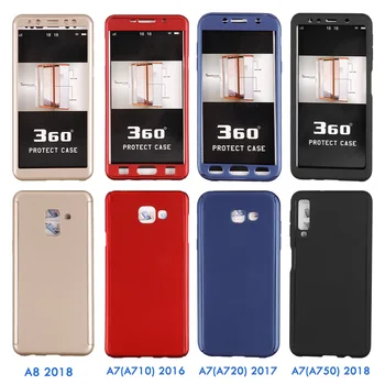 360 Visiškai Padengti Telefono dėklas Samsung Galaxy J5 J7 A3 A5 2016 A6 A8 2018 Atveju Shell Įrengtas Atveju Galaxy J Serijos, 