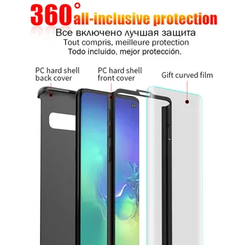 360 Visiškai Padengti Telefono dėklas Samsung Galaxy A10 A20 A40 A50 A71 A51 A70 S20 ultra S10 S8 S9 Plus S10E Su Grūdintas Stiklas Atvejais