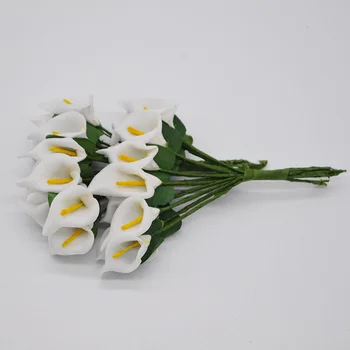 36pcs Mini PE Calla Lily Dirbtinių Gėlių Puokštė Spalvotų Rožių Vestuves puošyba Scrapbooking Netikrą Gėlės