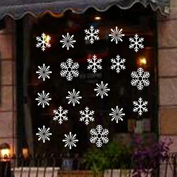 38 vnt. / daug elektrostatinės stiklo langą snaigės lipdukai, vaikų kambario žiemos papuošalai, kalėdų sienų lipdukai, decal, wallpa