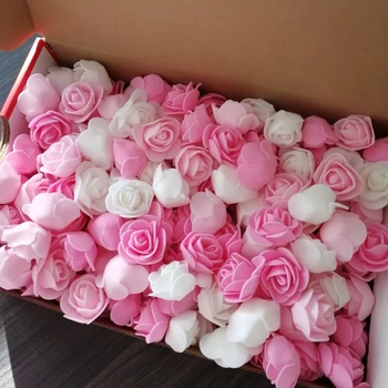 3cm PE Putų Dirbtinių Gėlių, Dekoratyvinių Meškiukas Rožių Puokštė Namų Vestuvių Gėlės Apdailos Vainikas Netikrą Gėlių 100vnt