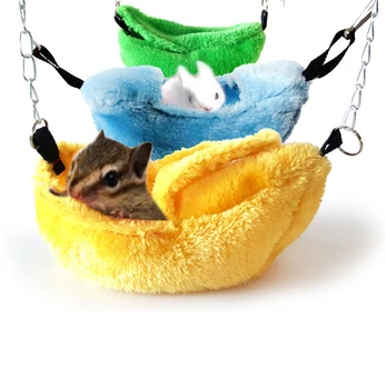 3colors Žiemos Trumpas Pliušinis Bananų Valtis Žiurkėno Cukraus Sklandytuvas Hamakas Papūga Narve Kabo Miega Lovoje Narve Mažų Naminių Žaislų Sūpynės