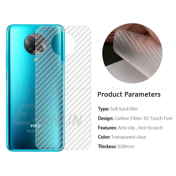 3D Anglies Pluošto Galinio Dangtelio Ekrano apsaugos XiaoMi PocoPhone POCO C3 X3 NFC M3 M2 F2 Pro F1 X2 Lipdukas Filmas Ne Stiklo