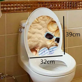 3D Atspausdintas Vaizdas Tualeto Sienos Lipdukas, Decal, Freskos Meninis Dekoras Apdailos Vonios kambarys WC Pjedestalo Pan Padengti Tualeto Kėdė Komoda Lipdukas