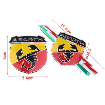3D Automobilių Stilius Abarth Skorpionas logotipą, Metalo Lipdukas Ženklelis Emblema Decal Visiems Fiat Punto 124/125/125/500 apdailos Reikmenys
