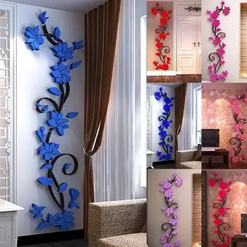 3D Dekoracijos, Sienų Lipdukai Gėlių Namų Kambarį Nuimamas 