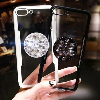 3D Diamond gręžimo gėlės žiedas soft case for iphone 5 S 6 7 S plus X XR XS 11 Pro MAX dangtelis skirtas Samsung galaxy S8 S9 S10 Pastaba