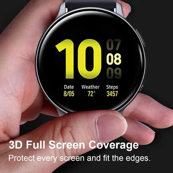 3D Full Screen Protector, plėvelės Samsung Galaxy Žiūrėti Aktyvios 2 40mm 44mm Anti-Burbulas Minkštas Apvalus Krašto Screen Protector Cover