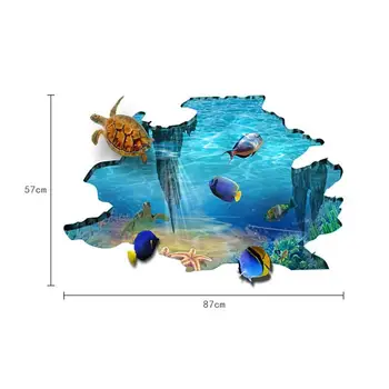 3D Galaxy Povandeninį Pasaulį Sienų Lipdukai Lubų, Stogo Lango Lipdukas Sienų Apdaila Asmenybės Vandeniui Grindų Lipdukas