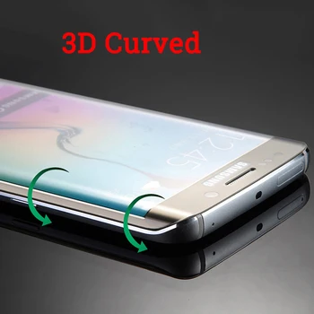 3D Išlenkti Visiškai Padengti Grūdinto Stiklo Samsung Galaxy S6 Krašto Plius 