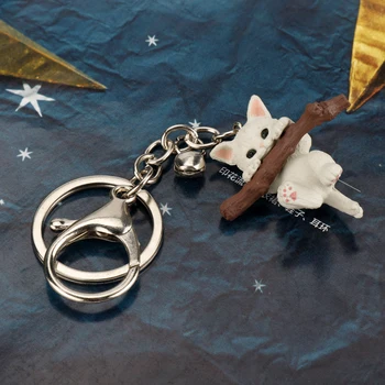 3D katė keychain mielas raktų žiedas moterims kačiukas pasisekė katė key chain raktų pakabukas kūrybos portachiavi chaveiro llaveros maišelį, žavesio