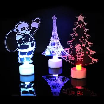 3D LED Nakties Šviesos Lempos Vaikų Miegamasis Dekoro Santa Claus/ Sniego/ Rankšluosčių/ Kalėdų Eglutė 