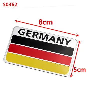 3D Metalo Vokietija vokietijos Nacionalinės Vėliavos Ženklelis Automobilio Priekinės Grotelės Grotelės Emblema Lipdukas Lenktynių Sporto Decal VW Benz BMW Audi Sline