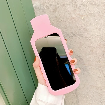 3D Mielas Lėlės Buteliuką Telefono dėklas Skirtas iPhone 12Pro Atveju XR XS MAX 6 7 8 Plius 11 Animacinių filmų Berniukai Ašaros Mineralinio Vandens Butelį, Minkštas Viršelis