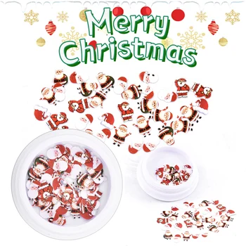 3D Nagų Dailė Apdailos Dizaino Dribsnių Kalėdos Linksmų Kalėdų eglutė Kalėdų Senelis Blizgučiai Nagų Accessories 