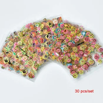 3D Nagų Dailė Perdavimo Lipdukai 19 Nagų Dizaino Pasirinkimas 1Lot=30 Lapų Rožių Gėlių Aukso Nėrinių Lipdukai, Manikiūro Patarimai Apdaila 